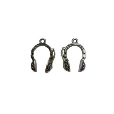 Zawieszka metalowa Charms ScrapBerry's Słuchawki Srebro, 23mm